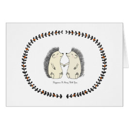 Lyckan är med dig igelkottkärlekkortet hälsningskort