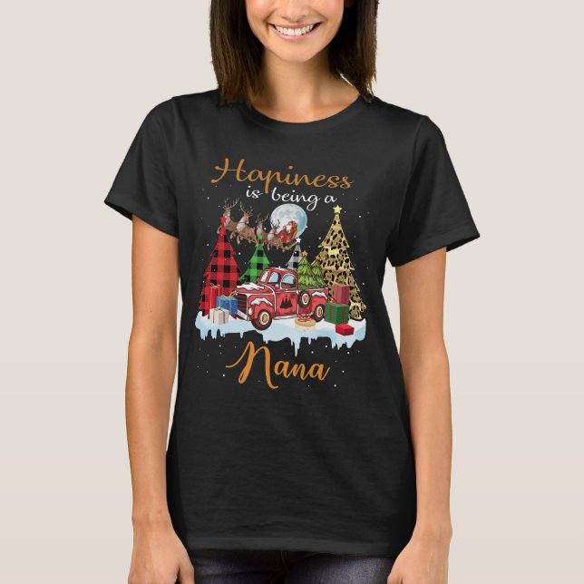 Lyckan är Nana Funny Red Lastbil Träd Chris T Shirt (Framsida)