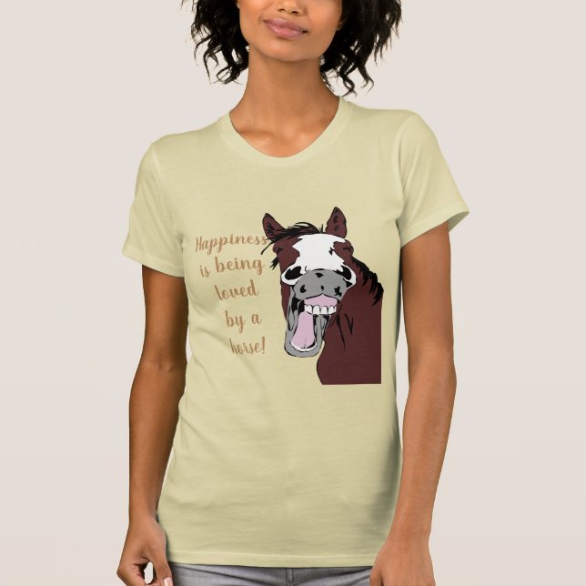 Lyckan lovas av en Horse-Humor-citat T Shirt (Framsida)