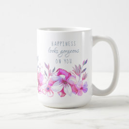 Lyckan ser ursnyggt på dig vattenfärgblommigt kaffemugg