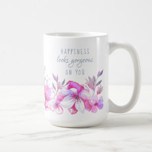 Lyckan ser ursnyggt på dig vattenfärgblommigt kaffemugg
