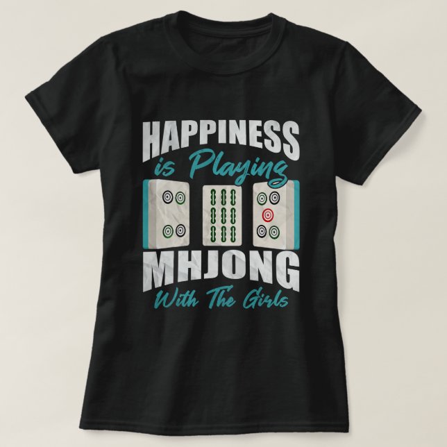 Lyckan spelar Mahjong med flickkyrkorna T Shirt (Design framsida)