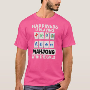 Lyckan spelar Mahjong med flickornas kinesiska bo T Shirt