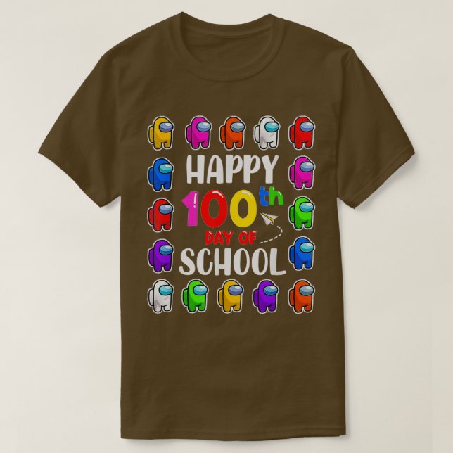 lycklig100dagens skolgård med usforkidsgamelover t shirt (Design framsida)