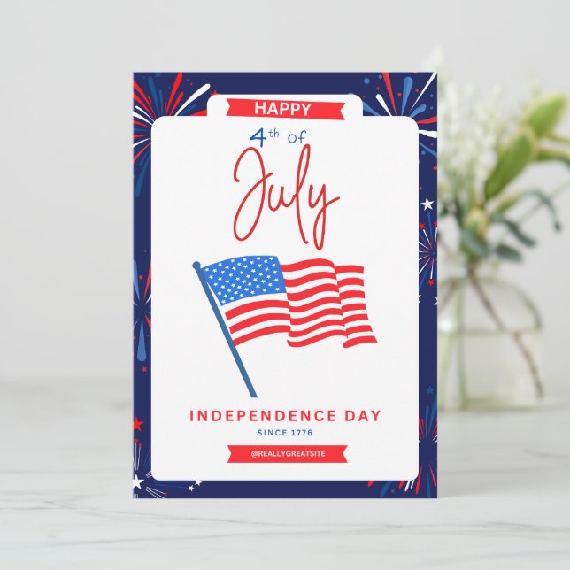 #Lycklig4*OfjuliIndependenceDayFlatHolidayCard Julkort (Stående Fram)