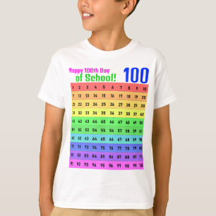 Lycklig 100-årsdagen av skolan, färgfyllt hundrata t shirt