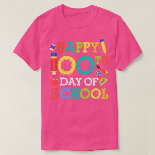 Lycklig 100-årsdagen för Back to school-gåvan till T Shirt (Design framsida)