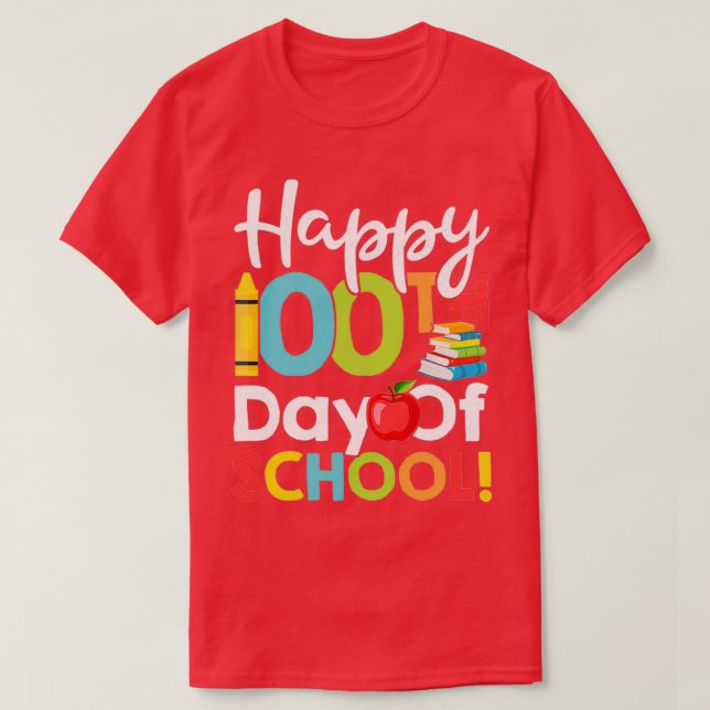 Lycklig 100-årsdagen för lärarskolan eller barnsko t shirt (Design framsida)