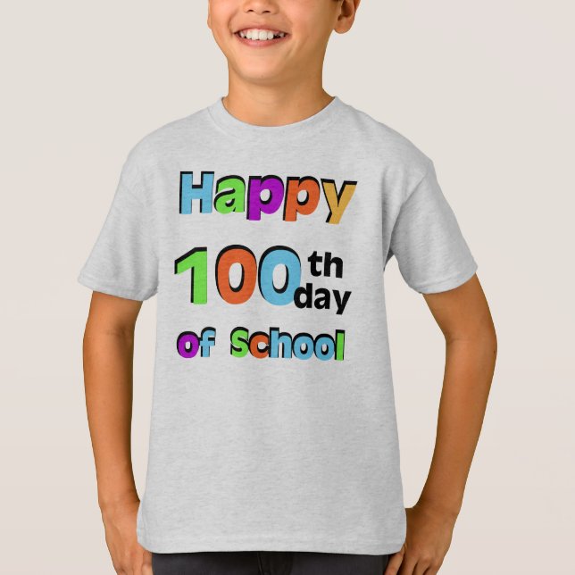 Lycklig 100-årsdagen för skolan t-shirt (Framsida)