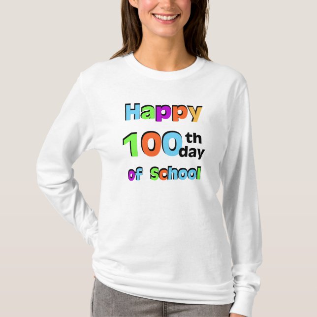Lycklig 100-årsdagen för skolan tee (Framsida)
