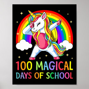 Lycklig 100-årsdagen för skolenätet 100 magiska da poster