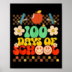 Lycklig 100-årsdagen för skolläraren Kids Retro Gr Poster