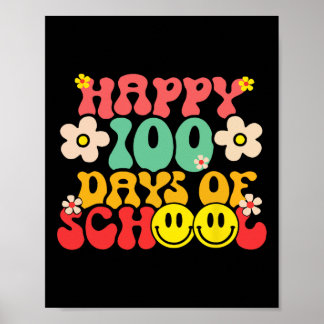Lycklig 100-årsdagen för skolläraren Kids Retro Gr Poster
