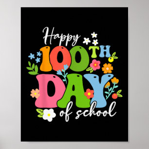 Lycklig 100-årsdagen för skolläraren Kids Retro Gr Poster