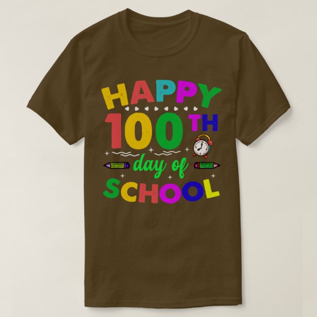 Lycklig 100-årsdagen för skolläraren och skolunder t shirt (Design framsida)