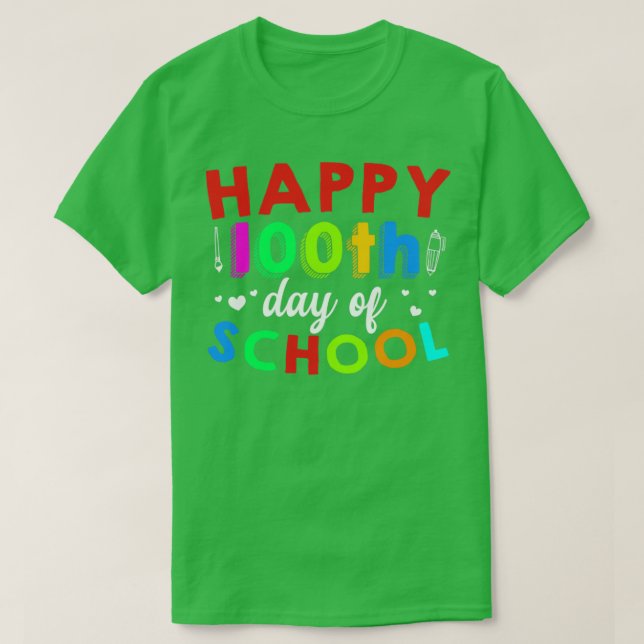 Lycklig 100-årsdagen för skollärargåva t shirt (Design framsida)