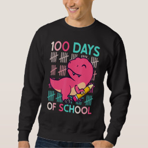 Lycklig 100-årsdagen för skollärarna Cute Rex Girl Lång Ärmad Tröja