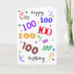 Lycklig 100-årsdagen - Wowza! Mappat-gratulationsk Tack Kort