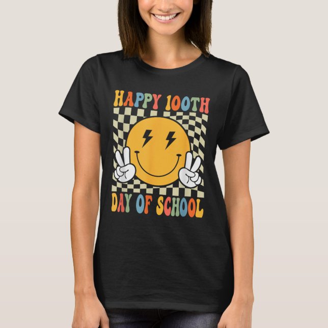 Lycklig 100 dagar 100-dagarsdagen för skollärare K T Shirt (Framsida)