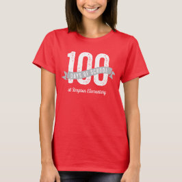 Lycklig 100 dagar av skolar den elementära lärare t-shirt