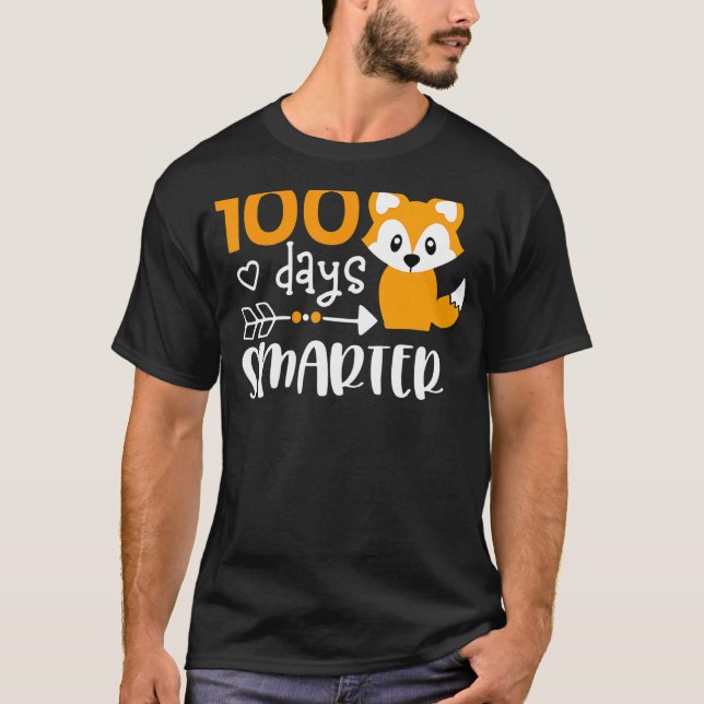Lycklig 100 dagar av skollärare med smartare cute  t shirt (Framsida)