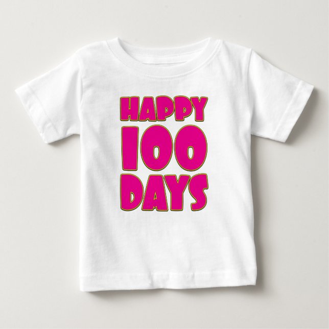 Lycklig 100 dagar - Baby 100 dagar Firande Baby T Shirt (Framsida)