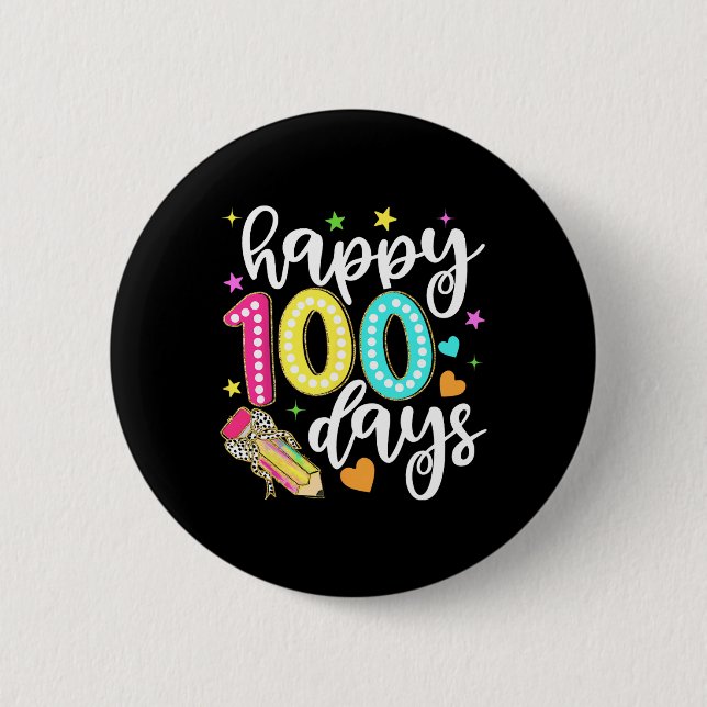 Lycklig 100 dagar Coquette Bow Apple 100 Sch Dag Knapp (Framsida)