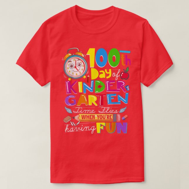 Lycklig 100 dagar för Kindergarten-lärarna Kid T Shirt (Design framsida)