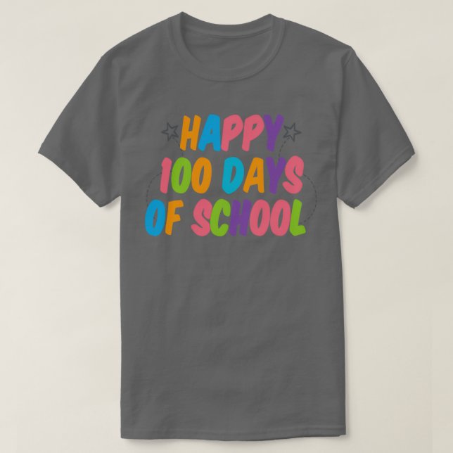 Lycklig 100 dagar för lärare i För barn till T Shirt (Design framsida)
