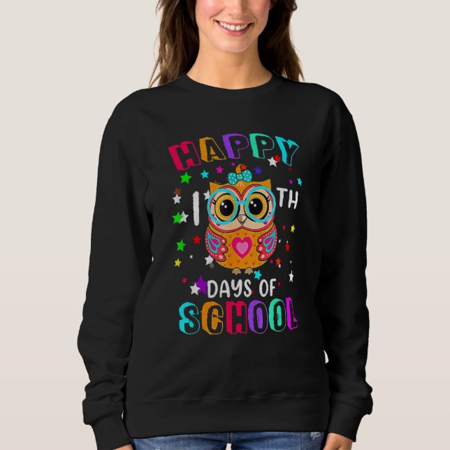 Lycklig 100 dagar för skolelever i Cute Uggla Stud T Shirt (Framsida)