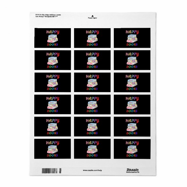 LYCKLIG 100 DAGAR I BOKAR FÖRSTA SKOLDAGEN ADRESSETIKETT (Helt Ark)