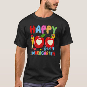 Lycklig 100 dagar med Kindergarten Pencil Apples K T Shirt