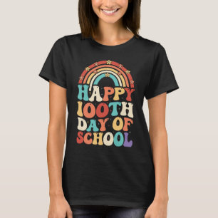 Lycklig 100 dagar med regnbåge i skolan Groovy Ret T Shirt