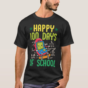 Lycklig 100 dagar med Skateboarder Gamer Math t Shirt