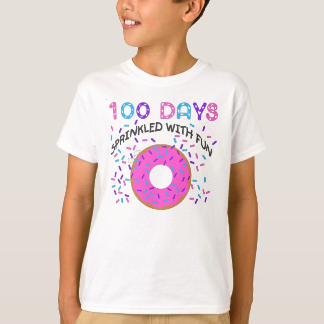 Lycklig 100 dagar med skolbarnslig sprinklad med R T Shirt (Framsida)
