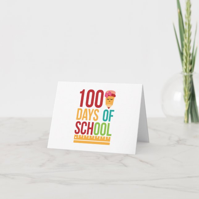 Lycklig 100 dagar med skolblyertspennan inbjudan (Framsida)