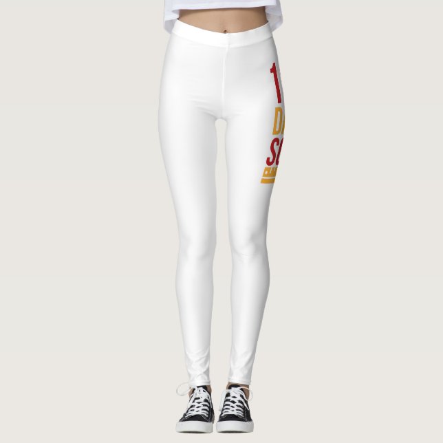 Lycklig 100 dagar med skolblyertspennan leggings (Framsida)