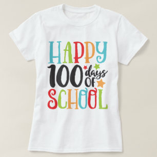 Lycklig 100 dagar med skolfärgning t shirt
