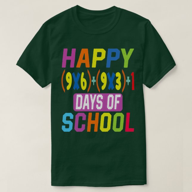 Lycklig 100 dagar med skolmatematik 100 dagar t shirt (Design framsida)