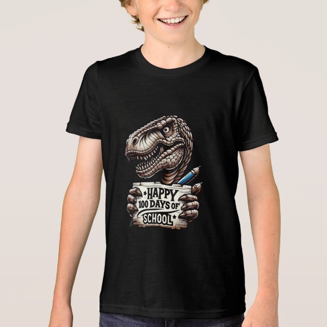 Lycklig 100 dagar med skolskam t shirt (Framsida)