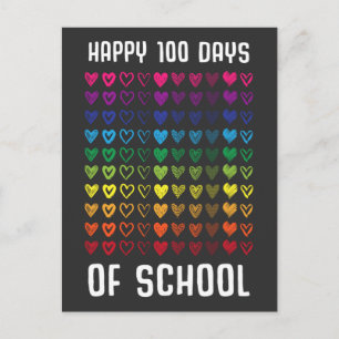 Lycklig 100 dagar med skolskåp vykort