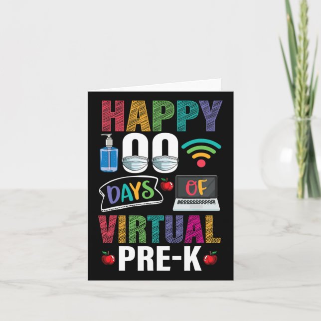 Lycklig 100 dagar med Virtuella förk-barnlärarstud Kort (Framsida)