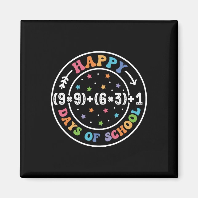 Lycklig 100 dagar skolmatematik 100 dagar magnet (Framsidan)
