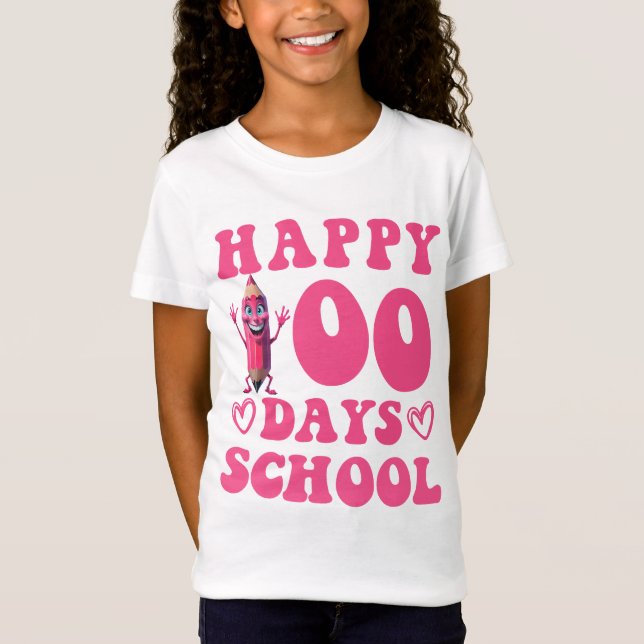 Lycklig 100 dagars skola t shirt (Framsida)