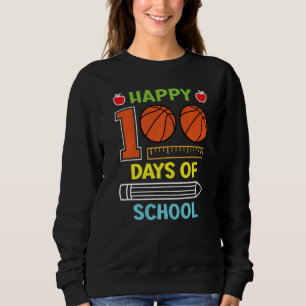 Lycklig 100 dagars skolbarnsbasketboll smartare b t shirt