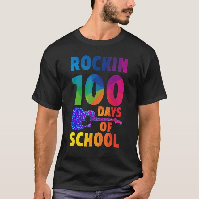 Lycklig 100 dagars skolpojkar flickor dagis t shirt (Framsida)
