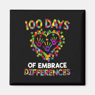 Lycklig 100-dagarsdag 100 dagar för skolautismamne magnet