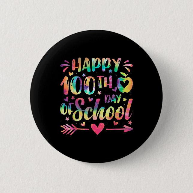 Lycklig 100-dagarsdag för regnbåge i skoltid 100 d knapp (Framsida)