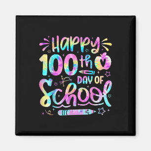 Lycklig 100-dagarsdag för regnbåge i skoltid 100 d magnet