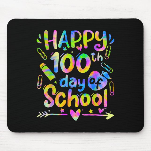 Lycklig 100-dagarsdag för regnbåge i skoltid 100 d musmatta (Framsidan)